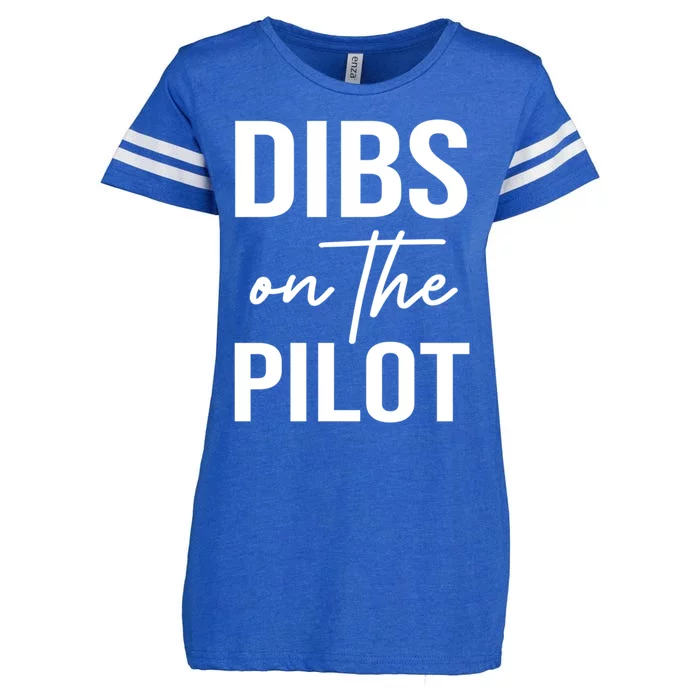 Dibs On The Pilot Tee For Wife Pilot Friend Aviation Gif Gift Enza Ladies Jersey Football T-Shirt