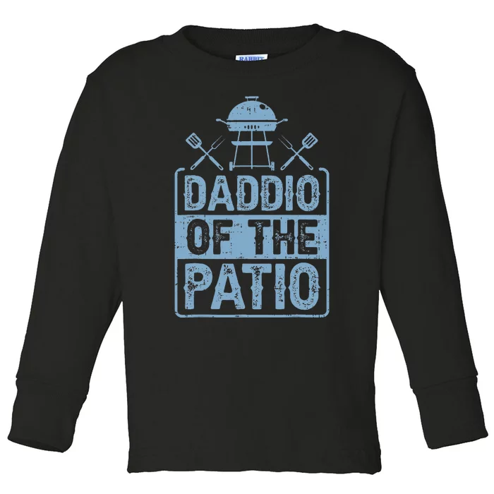 Daddio Of The Patio Grilling BBQ Dad Toddler Long Sleeve Shirt