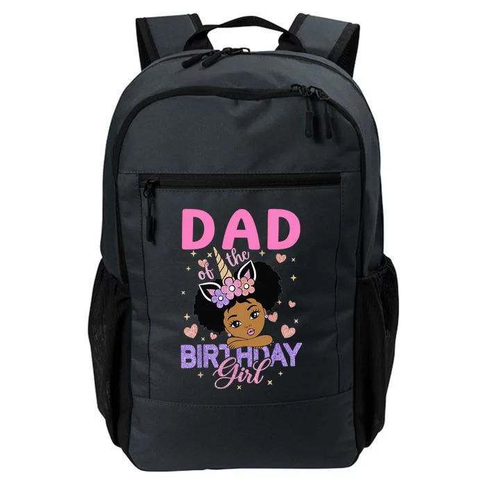 Dad Of The Birthday Girl Melanin Afro Unicorn 1st Family Daily Commute Backpack