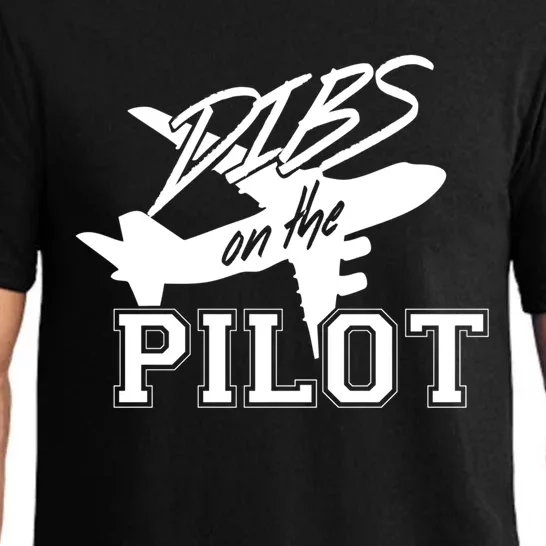 Dibs On The Pilot Airplane Female Pilot Wife Sexy Pilot Great Gift Pajama Set