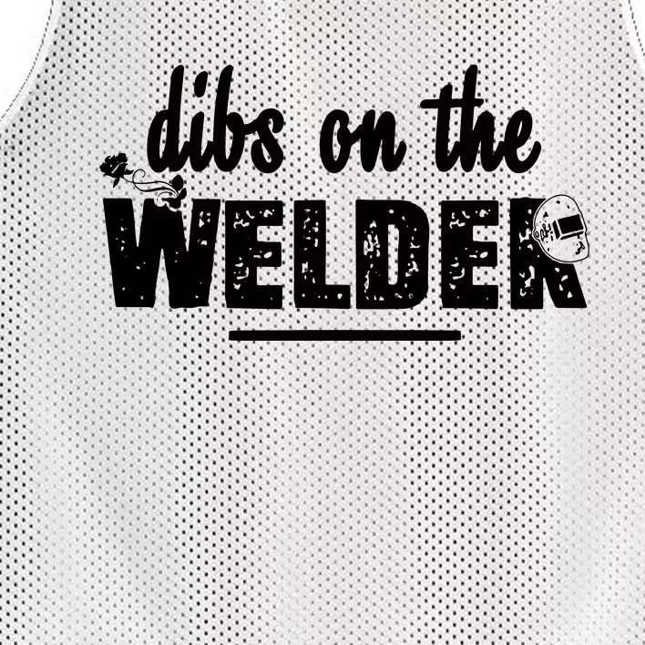 Dibs On The Welder Funny Welding Repair Mesh Reversible Basketball Jersey Tank