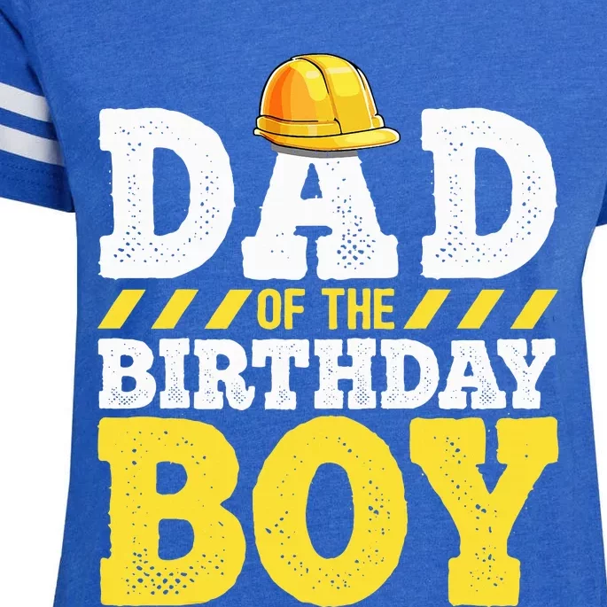 Dad of the Birthday Construction Birthday Party Hat Enza Ladies Jersey Football T-Shirt