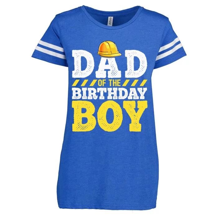 Dad of the Birthday Construction Birthday Party Hat Enza Ladies Jersey Football T-Shirt