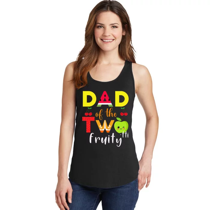 Dad Of the Twotti Frutti 2nd Birthday Party Fruit Themed Ladies Essential Tank