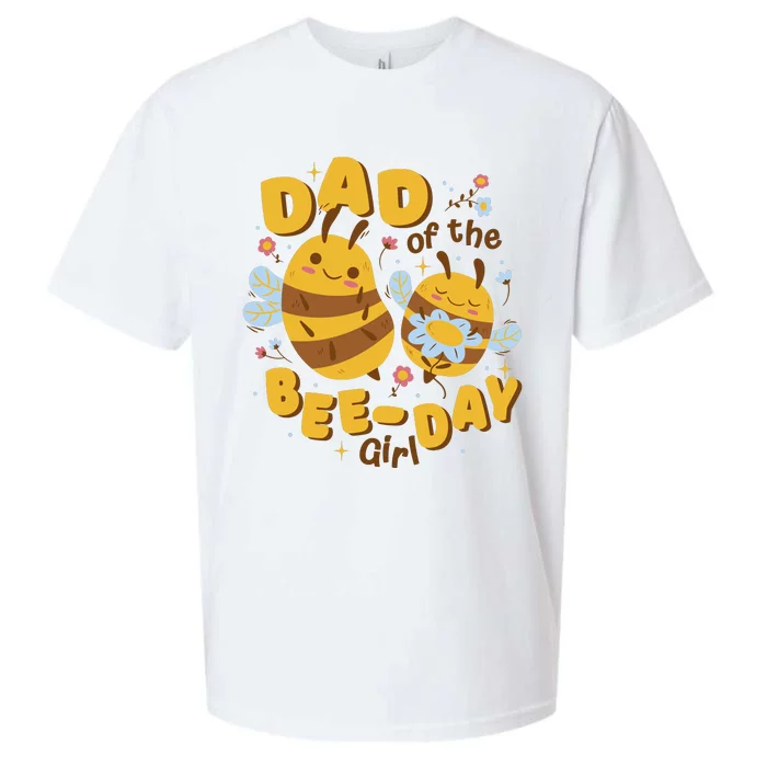 Dad Of The Bee Day Girl Birthday Sueded Cloud Jersey T-Shirt