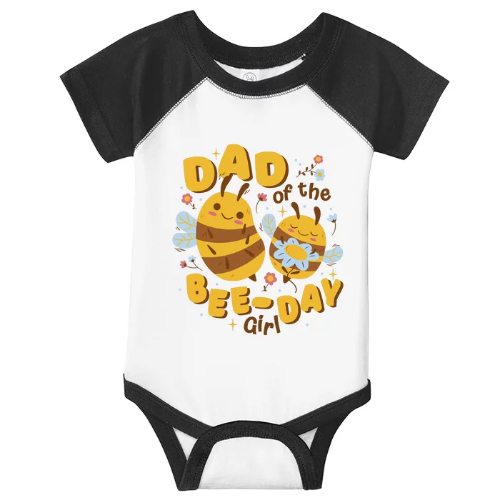 Dad Of The Bee Day Girl Birthday Infant Baby Jersey Bodysuit