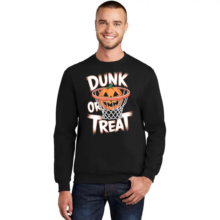 Dunk Or Treat Halloween Basketball Spooky Basketball Tall Sweatshirt