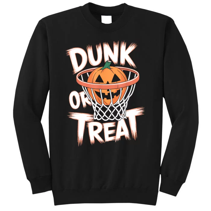 Dunk Or Treat Halloween Basketball Spooky Basketball Tall Sweatshirt