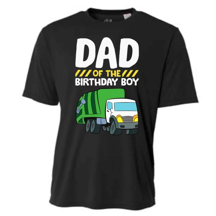 Dad Of The Birthday Boy Garbage Truck Cooling Performance Crew T-Shirt