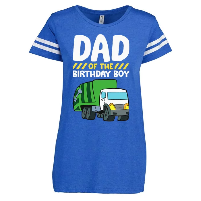 Dad Of The Birthday Boy Garbage Truck Enza Ladies Jersey Football T-Shirt