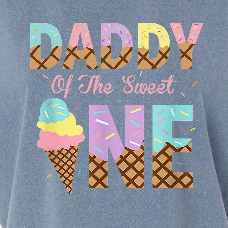 Daddy Of The Sweet One Ice Cream 1st First Birthday Family Garment-Dyed Women's Muscle Tee