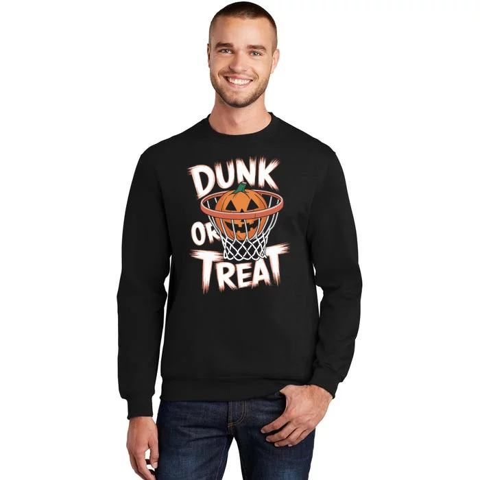 Dunk Or Treat Halloween Basketball Spooky Basketball Tall Sweatshirt