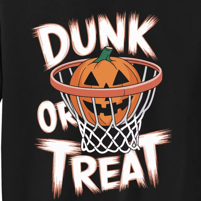 Dunk Or Treat Halloween Basketball Spooky Basketball Tall Sweatshirt