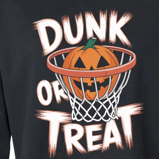 Dunk Or Treat Halloween Basketball Spooky Basketball Cropped Pullover Crew