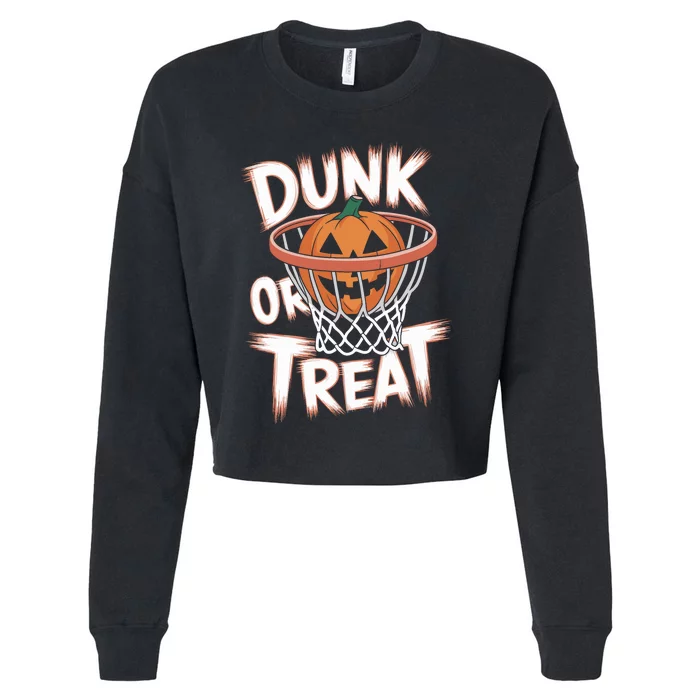 Dunk Or Treat Halloween Basketball Spooky Basketball Cropped Pullover Crew