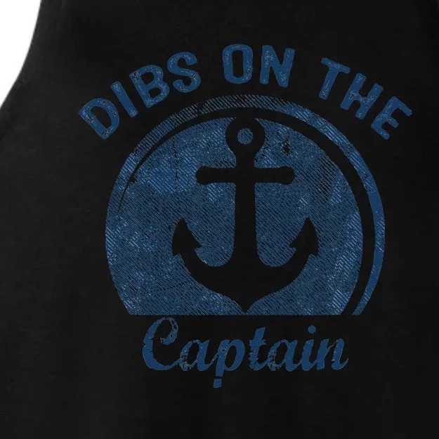 Dibs On The Captain Funny Boating Boat Lover Ladies Tri-Blend Wicking Tank