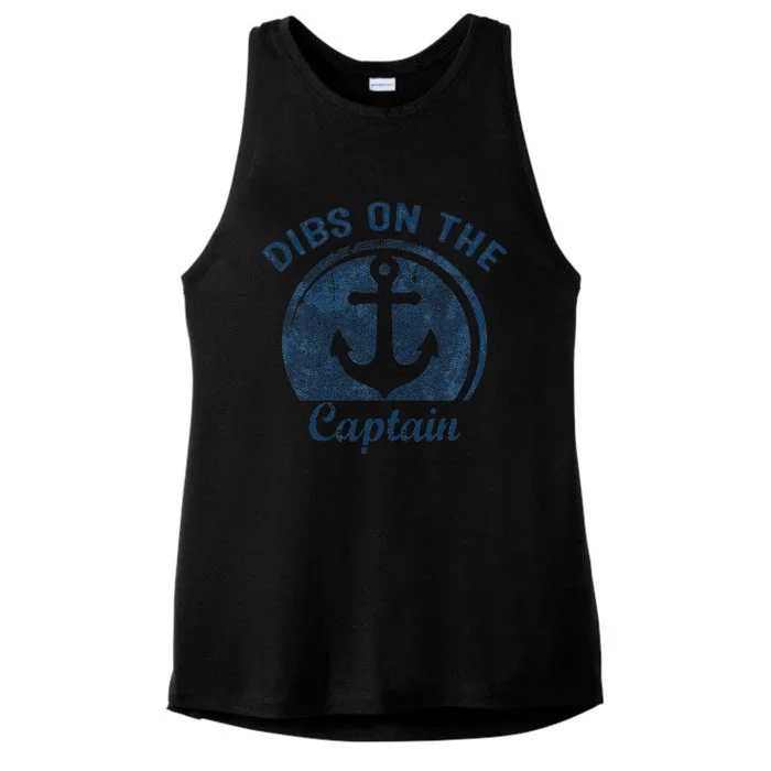 Dibs On The Captain Funny Boating Boat Lover Ladies Tri-Blend Wicking Tank