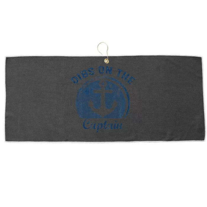 Dibs On The Captain Funny Boating Boat Lover Large Microfiber Waffle Golf Towel