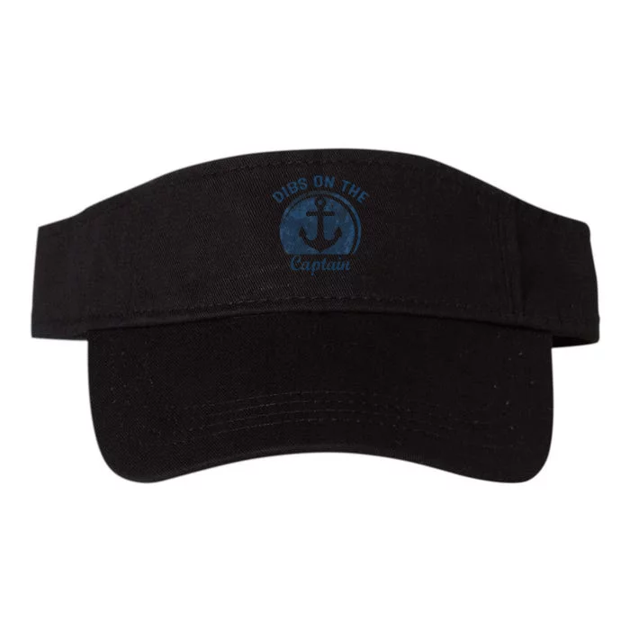 Dibs On The Captain Funny Boating Boat Lover Valucap Bio-Washed Visor