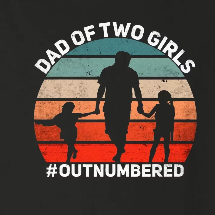 Dad Of Two Outnumbered Retro 2 Daughters Fathers Day Toddler Long Sleeve Shirt