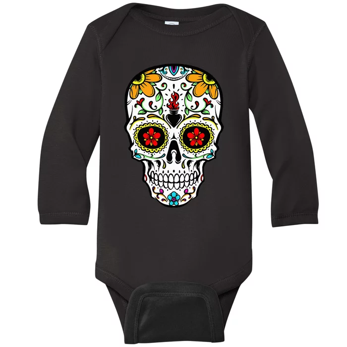 Day of the Dead Celebration Outfit Calavera Baby Long Sleeve Bodysuit