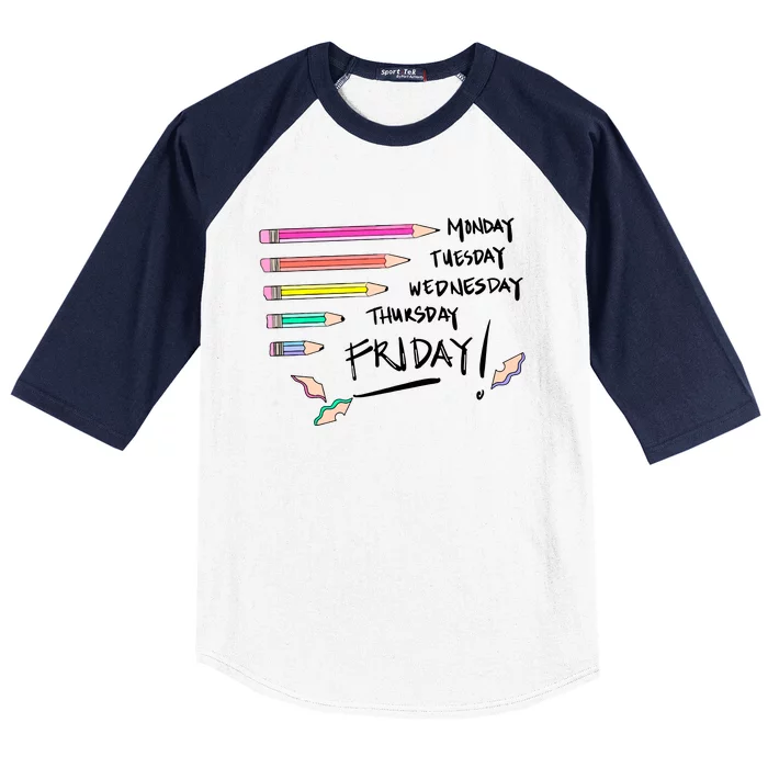 Days Of The Week Teacher Baseball Sleeve Shirt