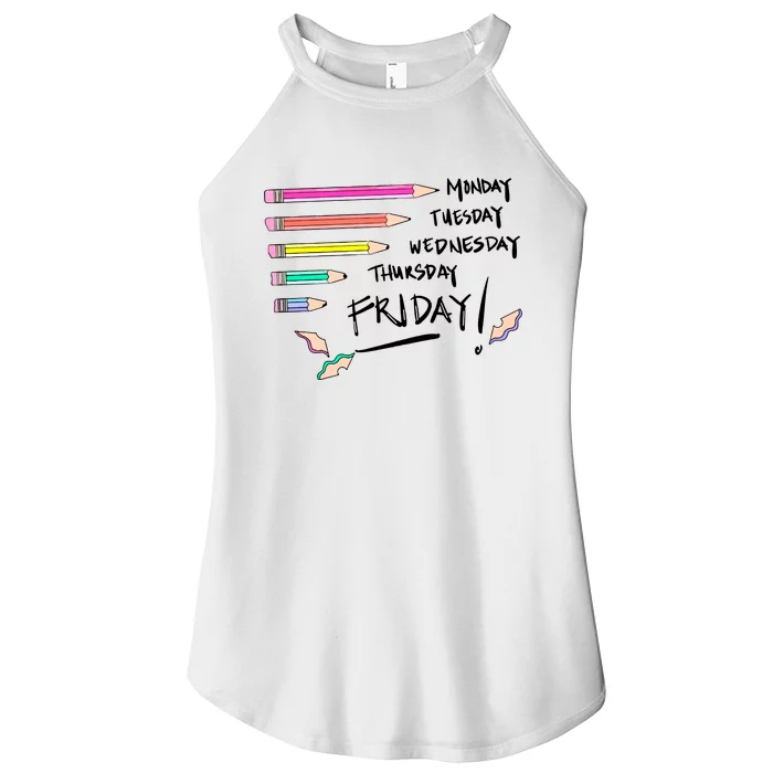 Days Of The Week Teacher Women’s Perfect Tri Rocker Tank