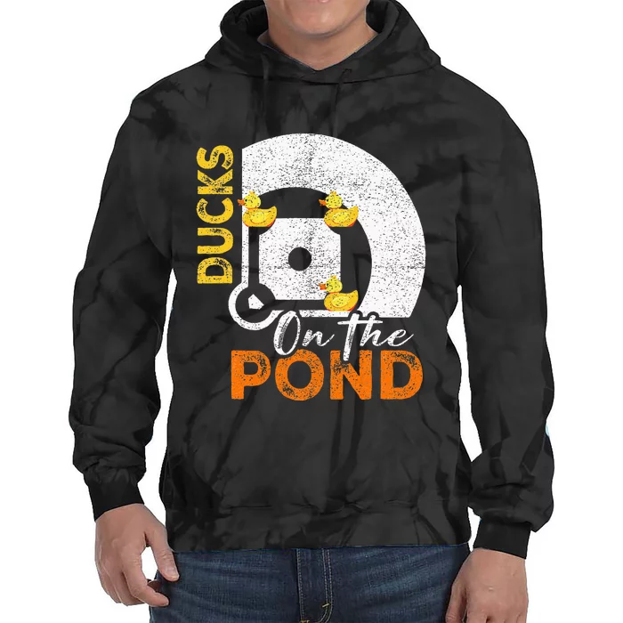 Ducks On The Pond Baseball Field Softball Saying Tie Dye Hoodie