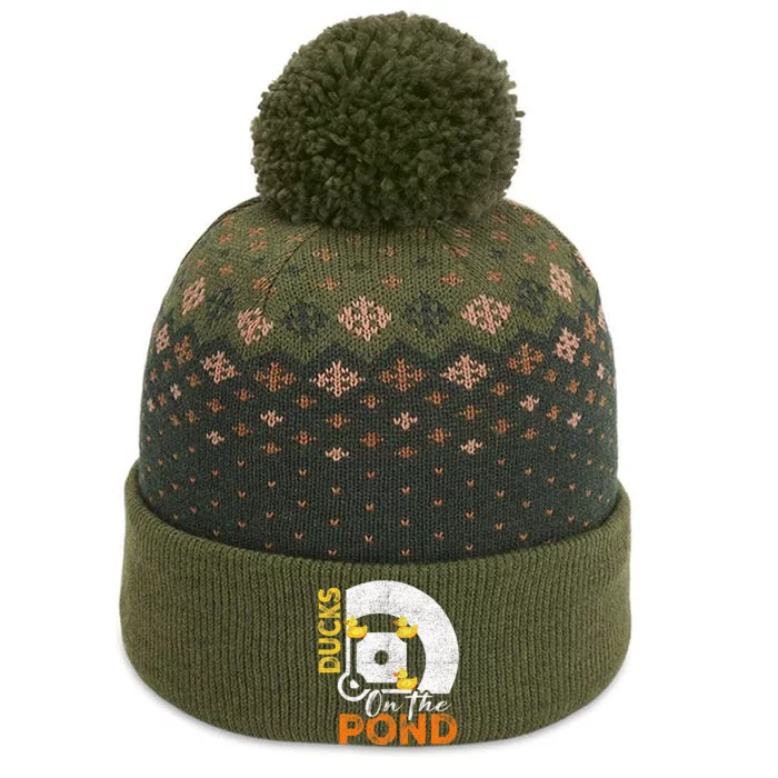 Ducks On The Pond Baseball Field Softball Saying The Baniff Cuffed Pom Beanie