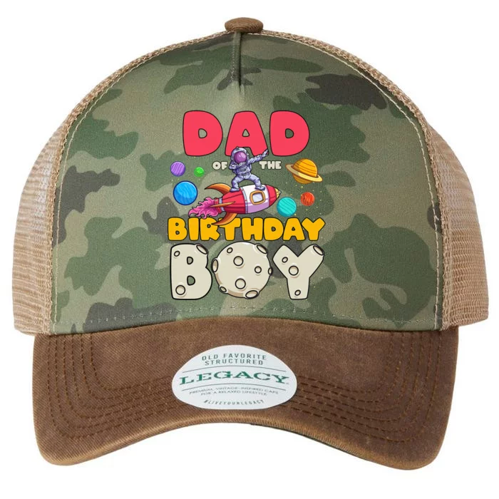 Daddy of the Dabbing Astronaut Birthday Matching Bday Legacy Tie Dye Trucker Hat