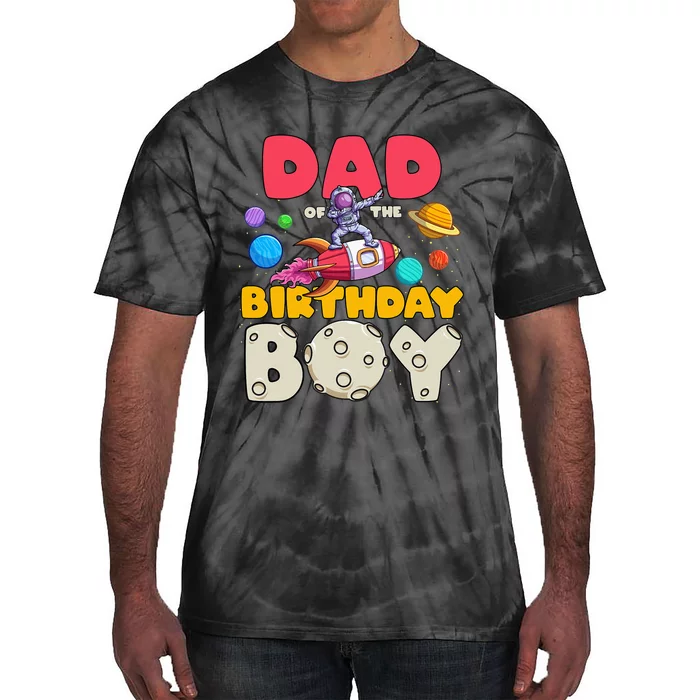 Daddy of the Dabbing Astronaut Birthday Matching Bday Tie-Dye T-Shirt