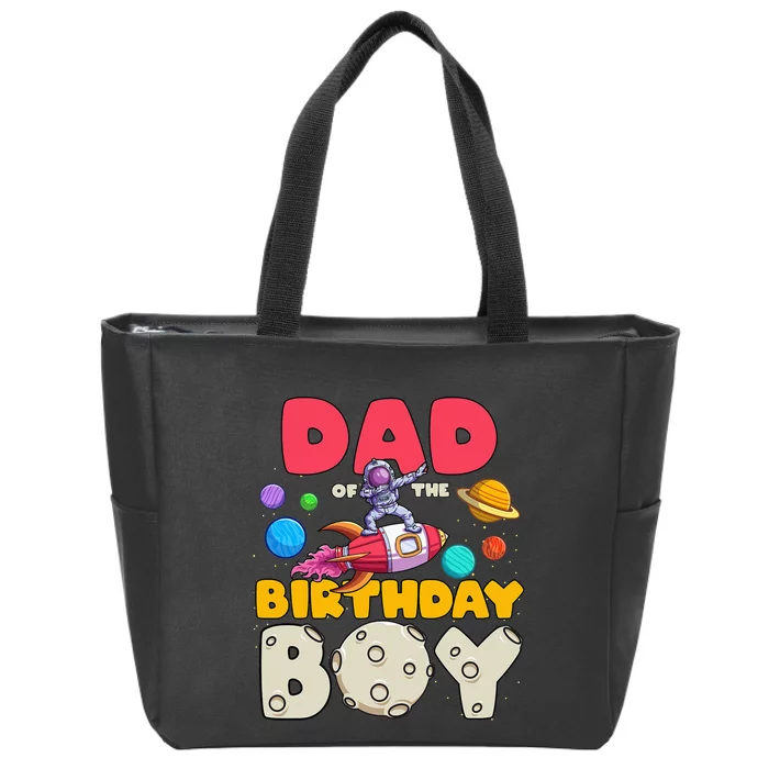 Daddy of the Dabbing Astronaut Birthday Matching Bday Zip Tote Bag