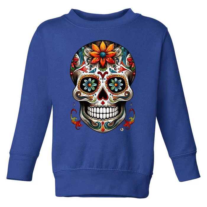 Day Of The Dead Inspired Sugar Skull Toddler Sweatshirt