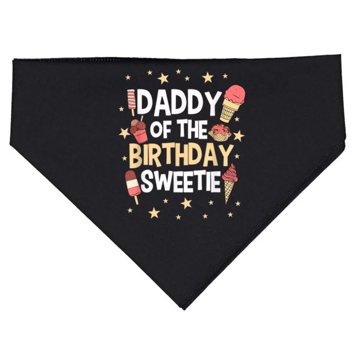 Dad Of The Birthday Girl Sweetie Sweets Icecream Party Theme USA-Made Doggie Bandana