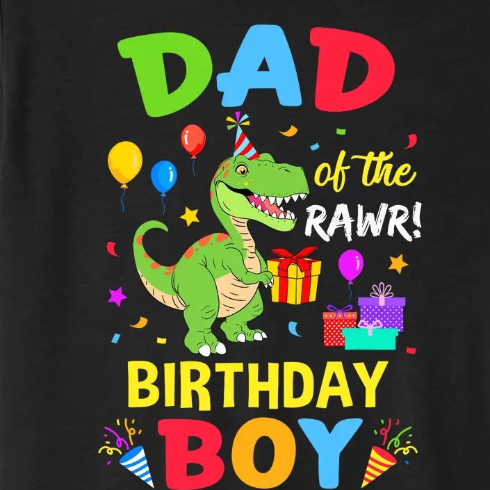 Dad Of The Birthday Boy Trex Funny Dinosaur Boy Party ChromaSoft Performance T-Shirt