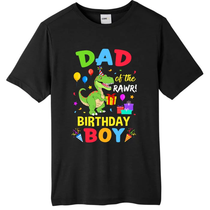 Dad Of The Birthday Boy Trex Funny Dinosaur Boy Party ChromaSoft Performance T-Shirt