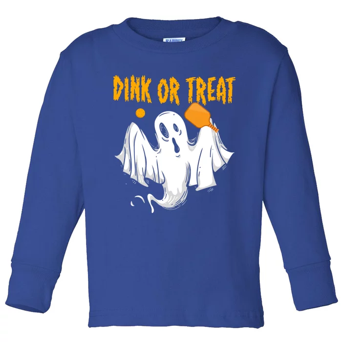 Dink Or Tread Halloween Pickleball Gift Toddler Long Sleeve Shirt