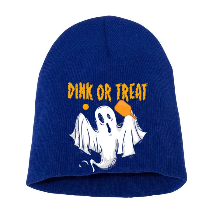 Dink Or Tread Halloween Pickleball Gift Short Acrylic Beanie