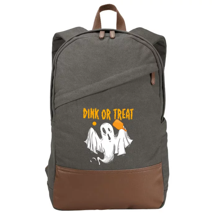 Dink Or Tread Halloween Pickleball Gift Cotton Canvas Backpack