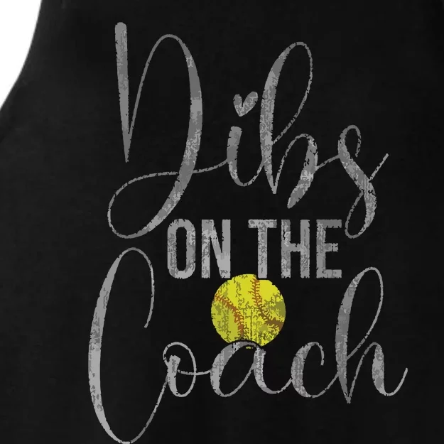 Dibs On The Coach Softball Tee For Coach Wife Women Ladies Tri-Blend Wicking Tank