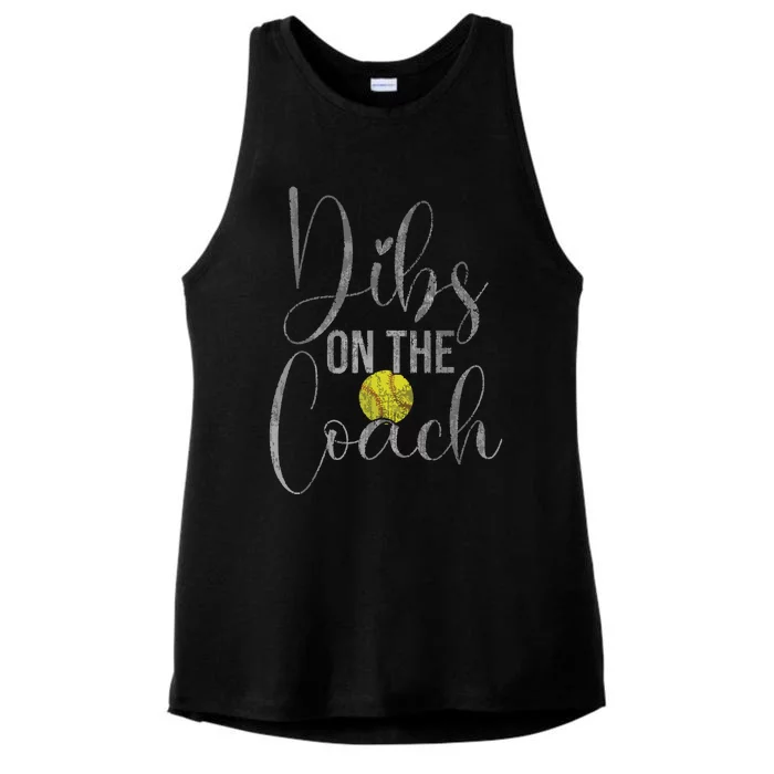 Dibs On The Coach Softball Tee For Coach Wife Women Ladies Tri-Blend Wicking Tank