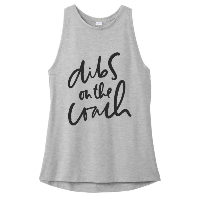 Dibs On The Coach Wife Ladies Tri-Blend Wicking Tank