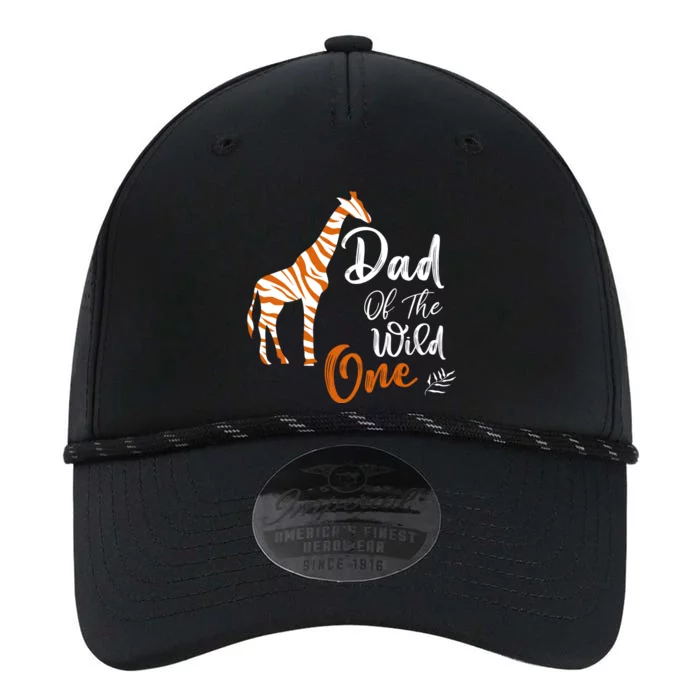 Dad Of The Wild One Funny 1st Birthday Animal Safari Gift Performance The Dyno Cap