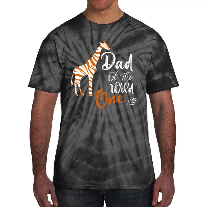 Dad Of The Wild One Funny 1st Birthday Animal Safari Gift Tie-Dye T-Shirt