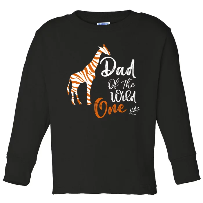 Dad Of The Wild One Funny 1st Birthday Animal Safari Gift Toddler Long Sleeve Shirt