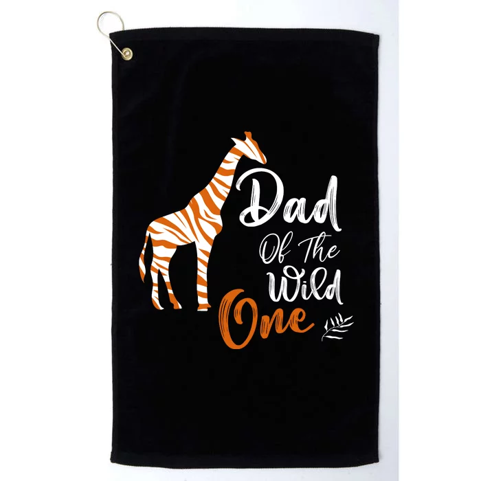 Dad Of The Wild One Funny 1st Birthday Animal Safari Gift Platinum Collection Golf Towel