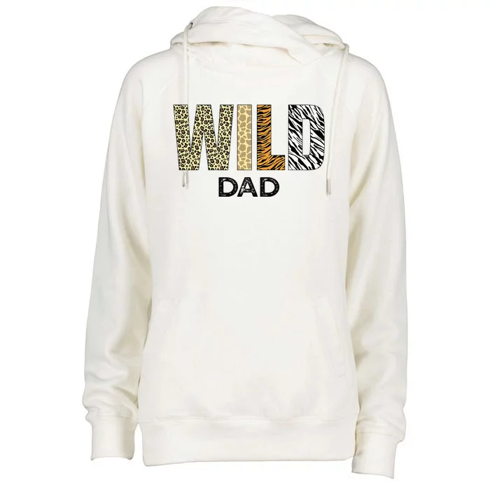 Dad Of The Wild One Zoo Birthday Safari Jungle Animal Womens Funnel Neck Pullover Hood