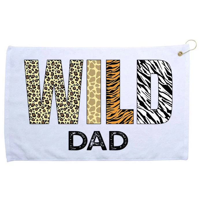 Dad Of The Wild One Zoo Birthday Safari Jungle Animal Grommeted Golf Towel