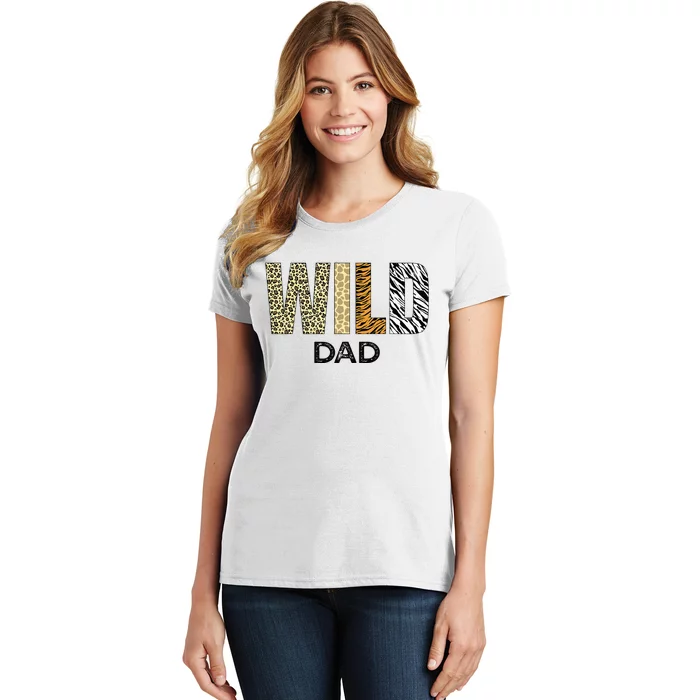 Dad Of The Wild One Zoo Birthday Safari Jungle Animal Women's T-Shirt