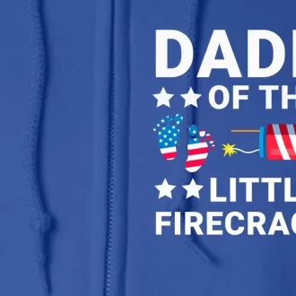 Dad Of The Little Firecracker 4th Of July Dad Future Father Cute Gift Full Zip Hoodie